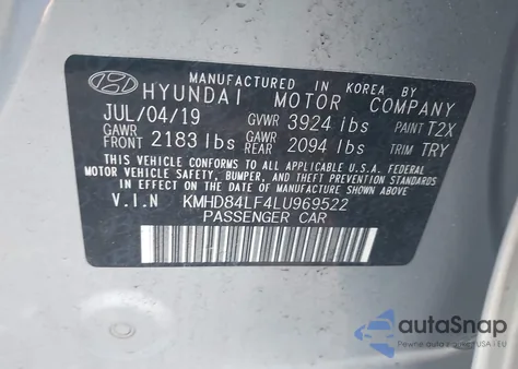 2020 Hyundai Elantra Value Edition from USA, damaged, VIN KMHD84LF4LU969522